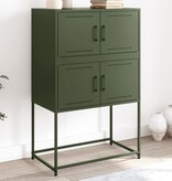 VidaXL Dressoir 68,5x38,5x107 cm staal olijfgroen