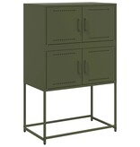 VidaXL Dressoir 68,5x38,5x107 cm staal olijfgroen