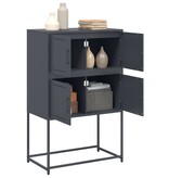 VidaXL Dressoir 68,5x38,5x107 cm staal antracietkleurig