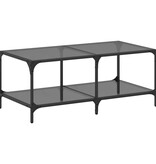 VidaXL Salontafel met zwart glazen blad 98,5x50x40 cm staal