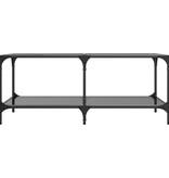 VidaXL Salontafel met zwart glazen blad 98,5x50x40 cm staal