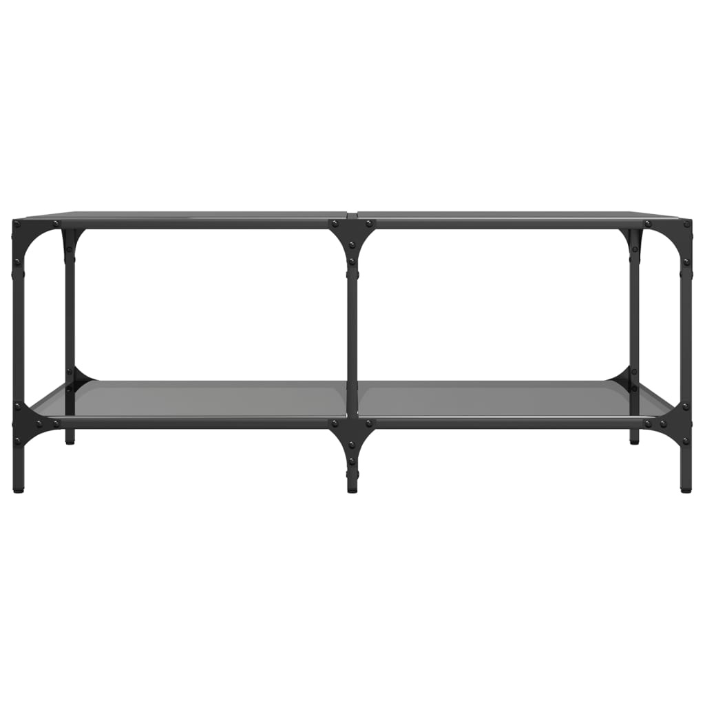 VidaXL Salontafel met zwart glazen blad 98,5x50x40 cm staal