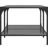 VidaXL Salontafel met zwart glazen blad 98,5x50x40 cm staal