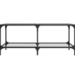 VidaXL Salontafel met transparant glazen blad 98,5x50x40 cm staal