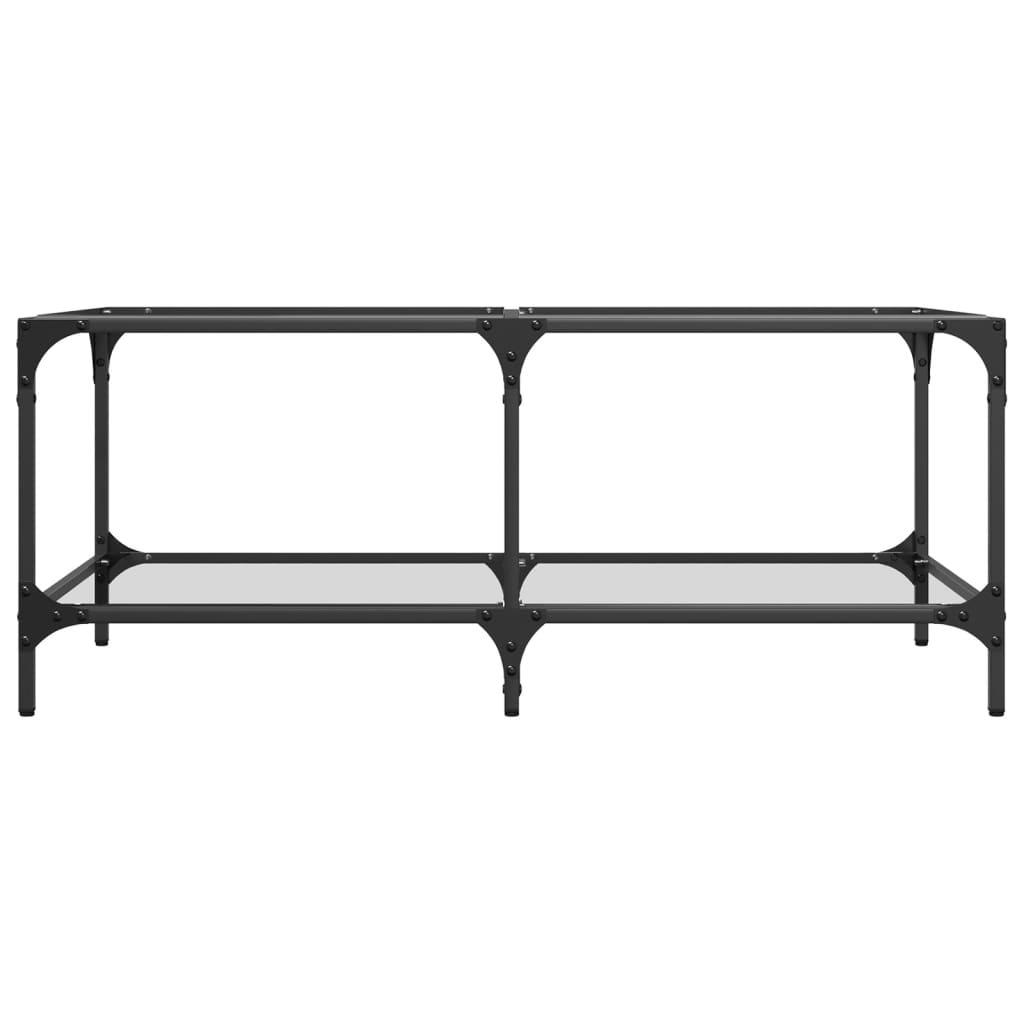 VidaXL Salontafel met transparant glazen blad 98,5x50x40 cm staal