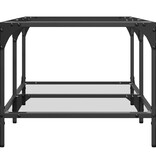 VidaXL Salontafel met transparant glazen blad 98,5x50x40 cm staal