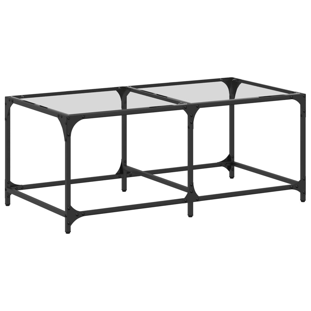 VidaXL Salontafel met transparant glazen blad 98,5x50x40 cm staal