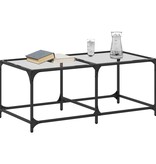 VidaXL Salontafel met transparant glazen blad 98,5x50x40 cm staal