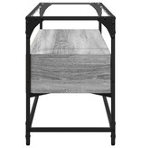 VidaXL Tv-meubel met glazen blad 98x35x51 cm bewerkt hout grijs sonoma