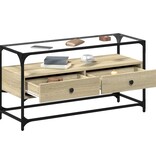 VidaXL Tv-meubel met glazen blad 98x35x51 cm bewerkt hout sonoma eiken