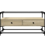 VidaXL Tv-meubel met glazen blad 98x35x51 cm bewerkt hout sonoma eiken