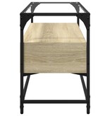VidaXL Tv-meubel met glazen blad 98x35x51 cm bewerkt hout sonoma eiken
