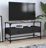 VidaXL Tv-meubel met glazen blad 98x35x51 cm bewerkt hout zwart