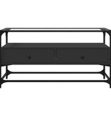 VidaXL Tv-meubel met glazen blad 98x35x51 cm bewerkt hout zwart