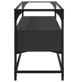 VidaXL Tv-meubel met glazen blad 98x35x51 cm bewerkt hout zwart