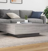 VidaXL Salontafel met LED-verlichting 100x100x31 cm grijs sonoma eiken