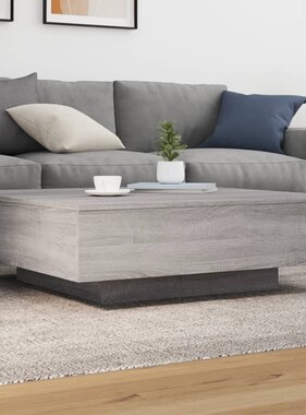 VidaXL Salontafel met LED-verlichting 100x100x31 cm grijs sonoma eiken