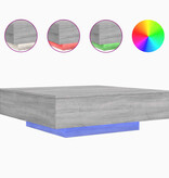 VidaXL Salontafel met LED-verlichting 100x100x31 cm grijs sonoma eiken