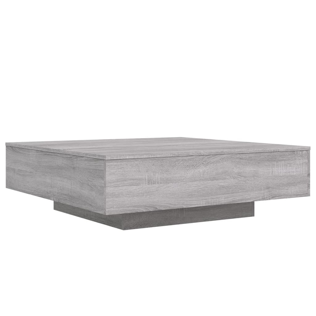 VidaXL Salontafel met LED-verlichting 100x100x31 cm grijs sonoma eiken