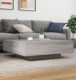 VidaXL Salontafel met LED-verlichting 100x100x31 cm grijs sonoma eiken