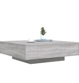 VidaXL Salontafel met LED-verlichting 100x100x31 cm grijs sonoma eiken