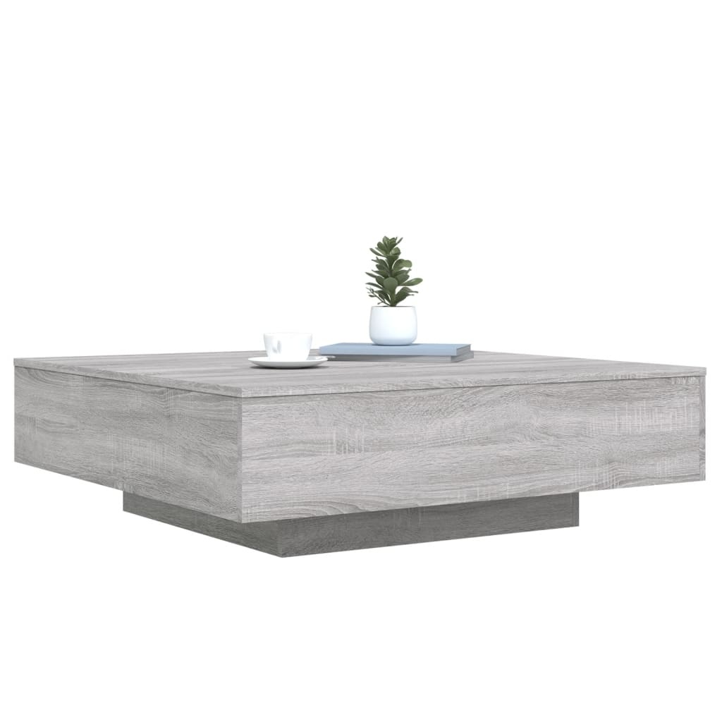 VidaXL Salontafel met LED-verlichting 100x100x31 cm grijs sonoma eiken