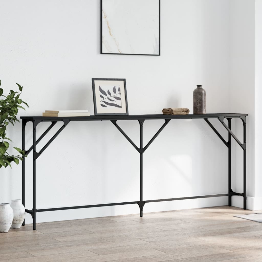 VidaXL Wandtafel 180x23x75 cm bewerkt hout zwart