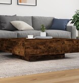 VidaXL Salontafel met LED-verlichting 100x100x31 cm gerookt eikenkleur