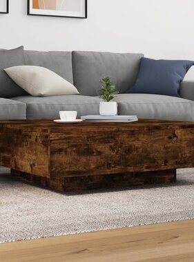 VidaXL Salontafel met LED-verlichting 100x100x31 cm gerookt eikenkleur