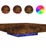 VidaXL Salontafel met LED-verlichting 100x100x31 cm gerookt eikenkleur