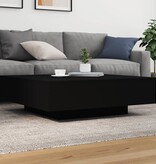 VidaXL Salontafel met LED-verlichting 100x100x31 cm zwart