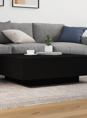 VidaXL Salontafel met LED-verlichting 100x100x31 cm zwart
