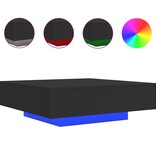 VidaXL Salontafel met LED-verlichting 100x100x31 cm zwart