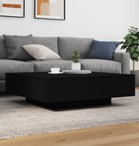 VidaXL Salontafel met LED-verlichting 100x100x31 cm zwart