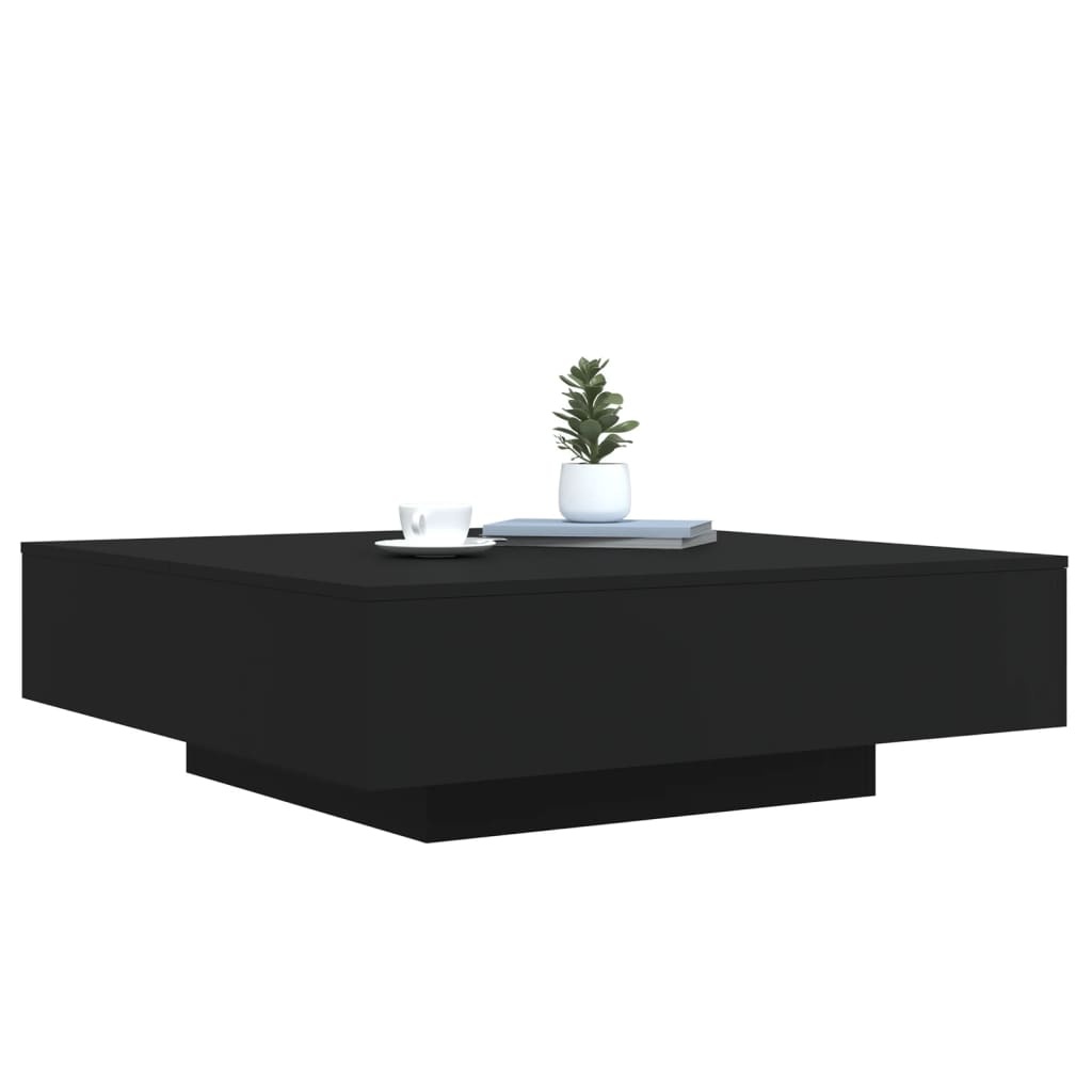 VidaXL Salontafel met LED-verlichting 100x100x31 cm zwart