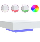 VidaXL Salontafel met LED-verlichting 100x100x31 cm wit