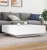 VidaXL Salontafel met LED-verlichting 100x100x31 cm wit