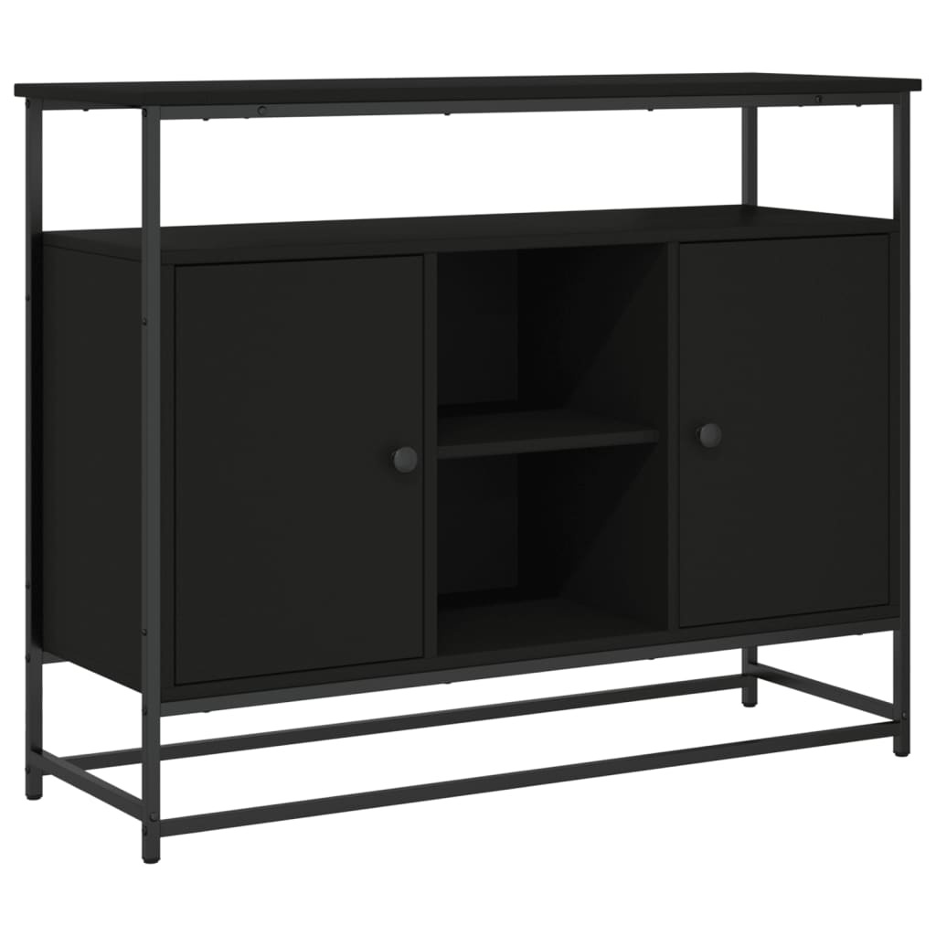 VidaXL Dressoir 100x35x80 cm bewerkt hout zwart