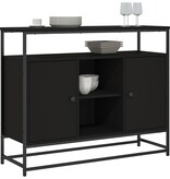 VidaXL Dressoir 100x35x80 cm bewerkt hout zwart