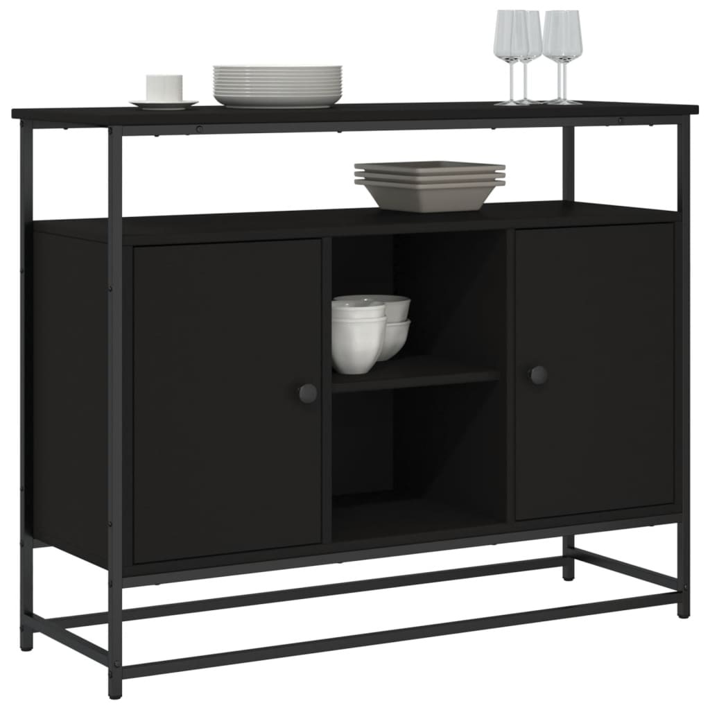 VidaXL Dressoir 100x35x80 cm bewerkt hout zwart