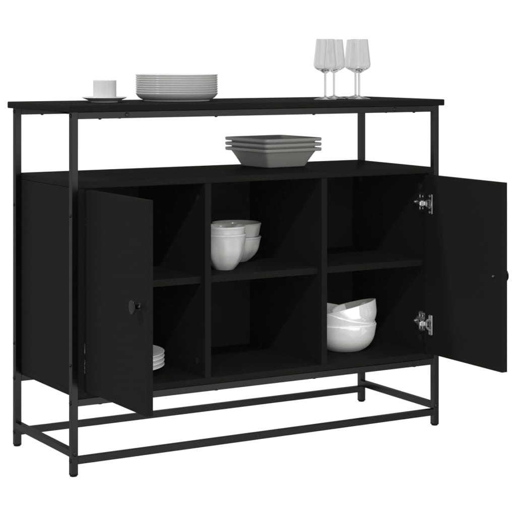 VidaXL Dressoir 100x35x80 cm bewerkt hout zwart