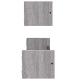 VidaXL Wandschappen met stangen 2 st 60x16x14 cm grijs sonoma