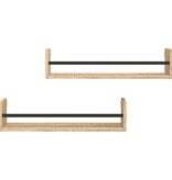 VidaXL Wandschappen met stangen 2 st 60x16x14 cm sonoma eikenkleurig