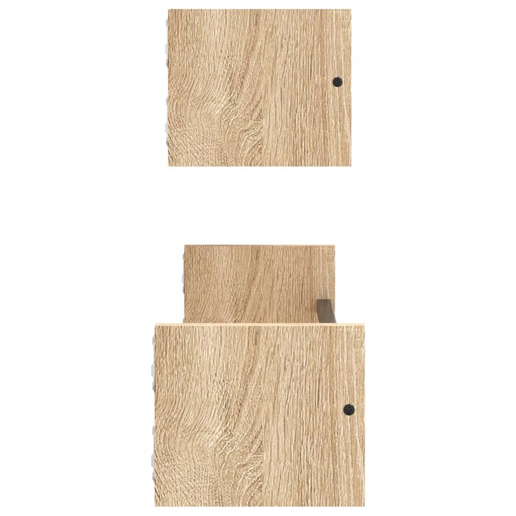 VidaXL Wandschappen met stangen 2 st 60x16x14 cm sonoma eikenkleurig