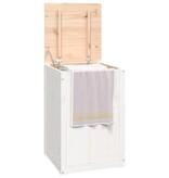 VidaXL Wasmand 44x44x66 cm massief grenenhout wit