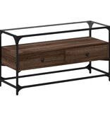 VidaXL Tv-meubel met glazen blad 98x35x51 cm hout bruin eikenkleurig