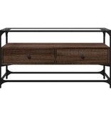 VidaXL Tv-meubel met glazen blad 98x35x51 cm hout bruin eikenkleurig