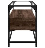 VidaXL Tv-meubel met glazen blad 98x35x51 cm hout bruin eikenkleurig