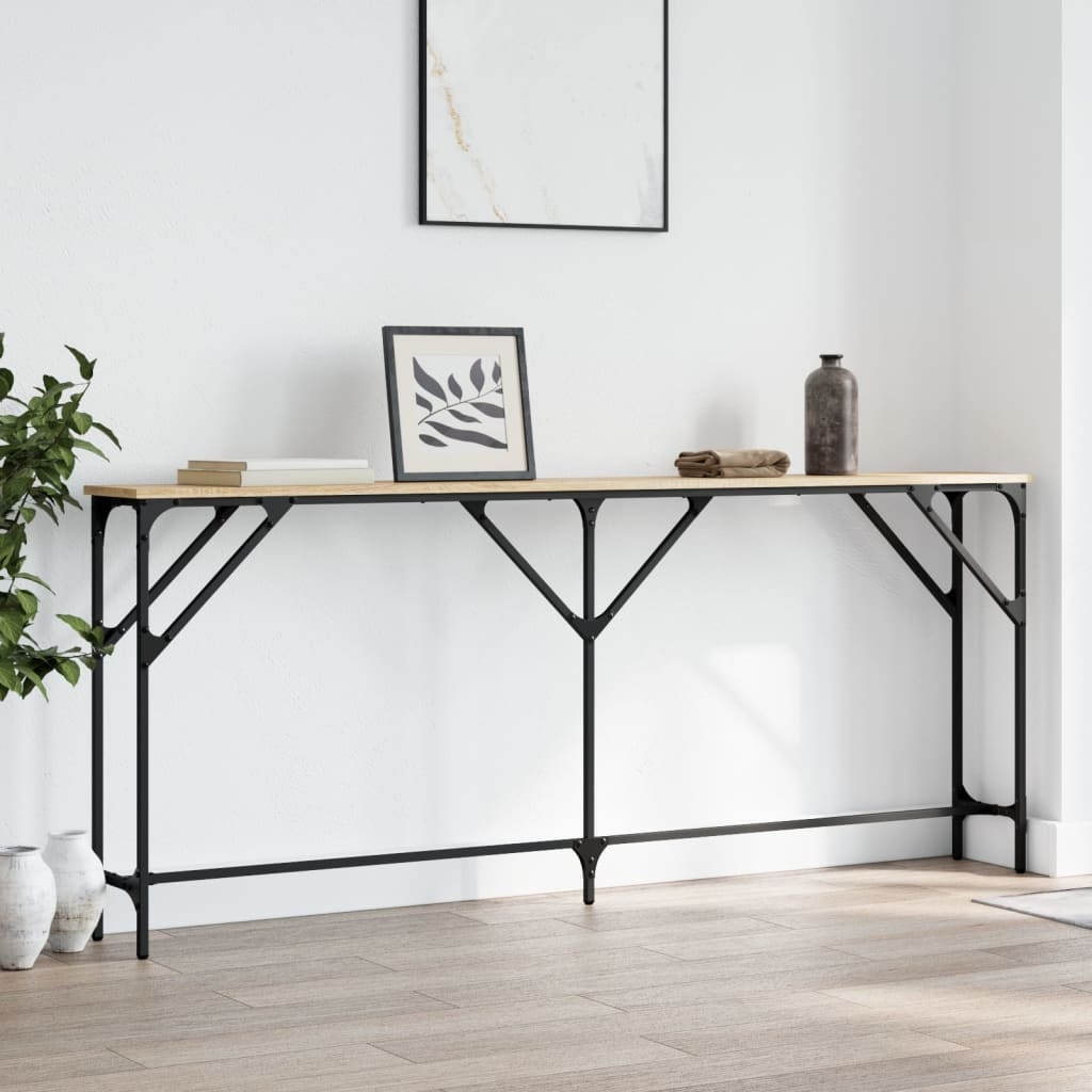 VidaXL Wandtafel 180x23x75 cm bewerkt hout sonoma eikenkleurig