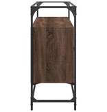 VidaXL Dressoir met glazen blad 98x35x81 cm hout bruin eikenkleurig